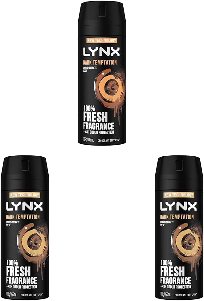 LYNX Black Night Deodorant Body Spray 165 ml (Pack of 3)
