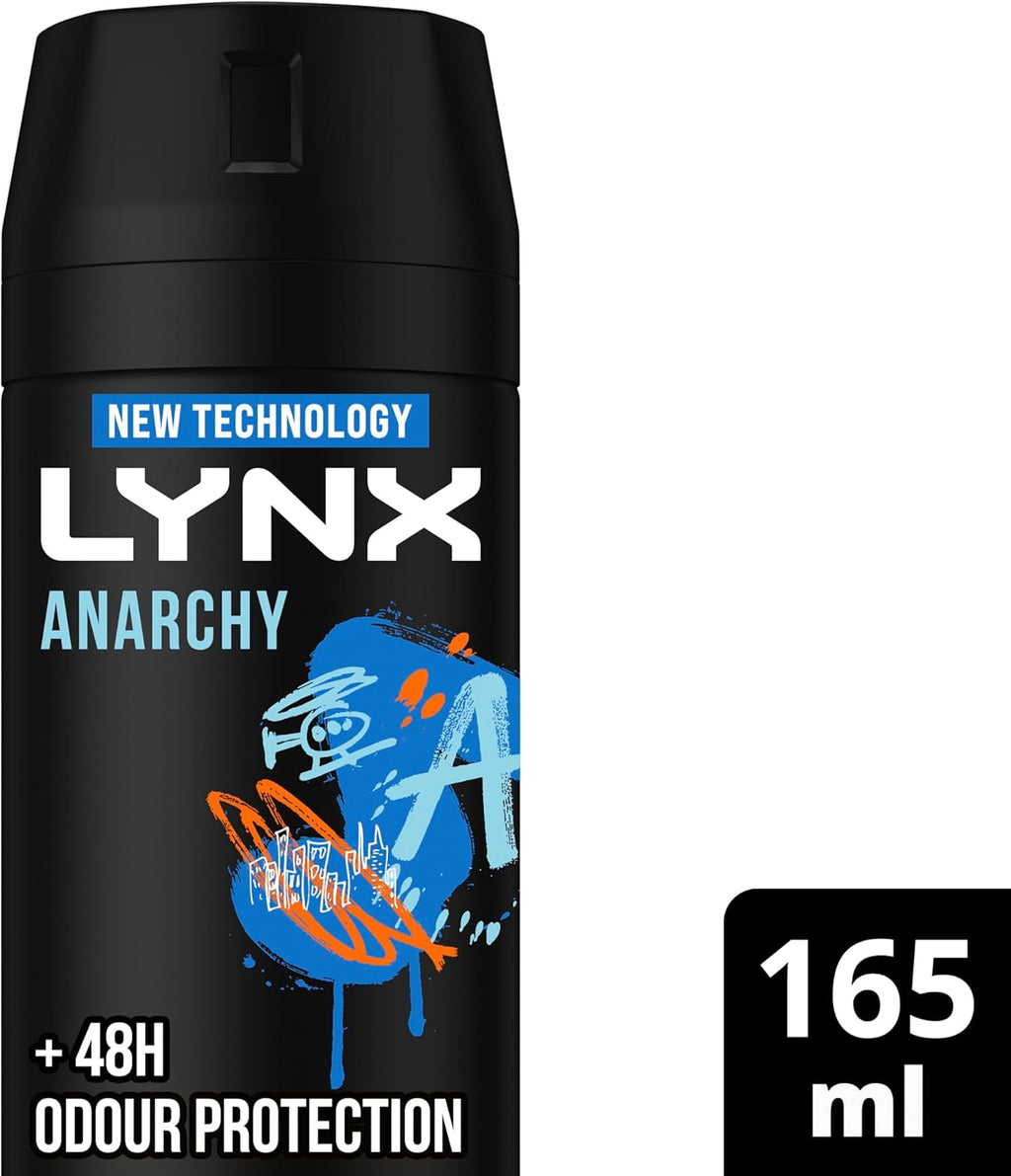 LYNX Black Night Deodorant Body Spray 165 ml (Pack of 3)