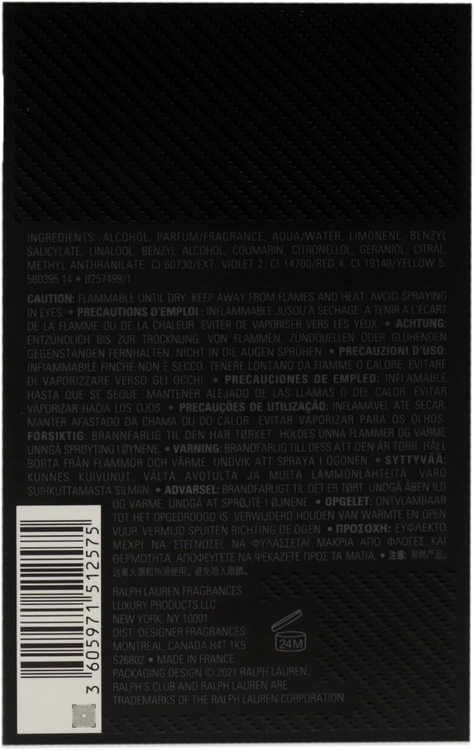 Ralph Lauren Ralph's Club, Eau de Parfum Spray for Men, Intense Sensual Woody Scent, For Style and Elegance