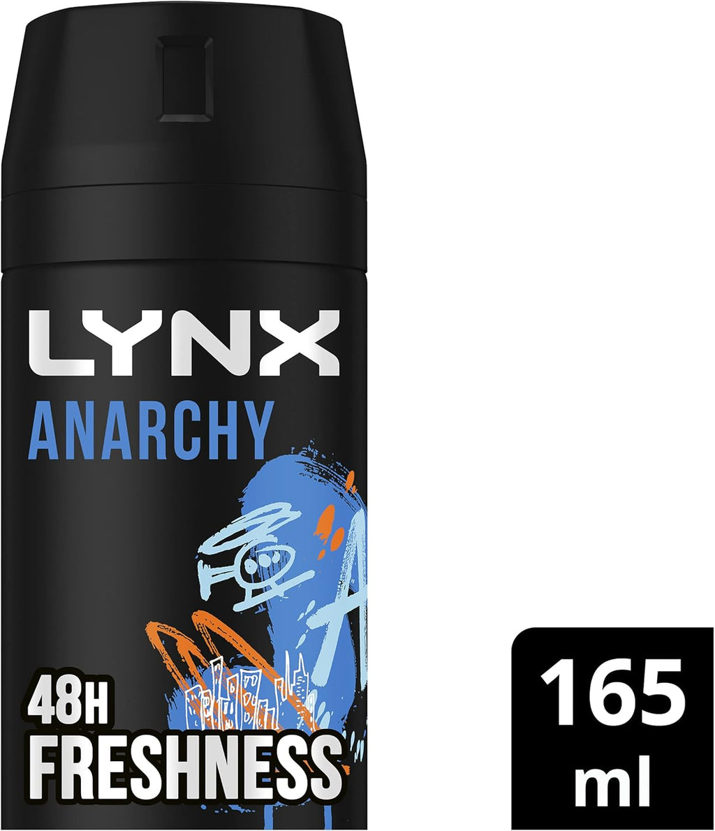 LYNX Black Night Deodorant Body Spray 165 ml (Pack of 3)