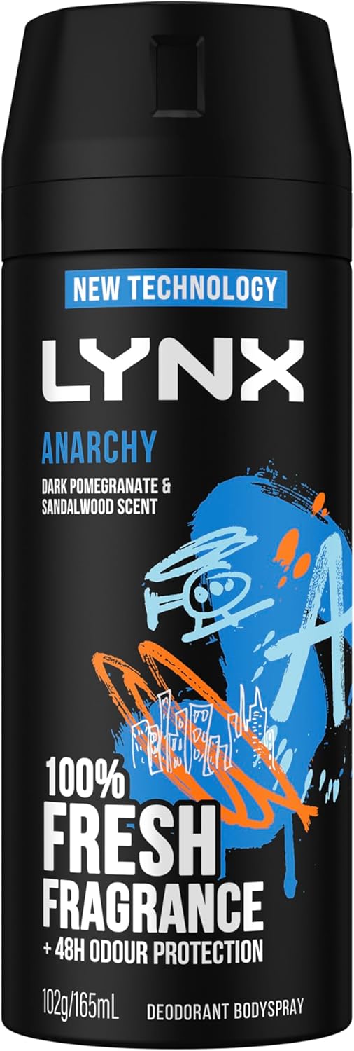 LYNX Black Night Deodorant Body Spray 165 ml (Pack of 3)