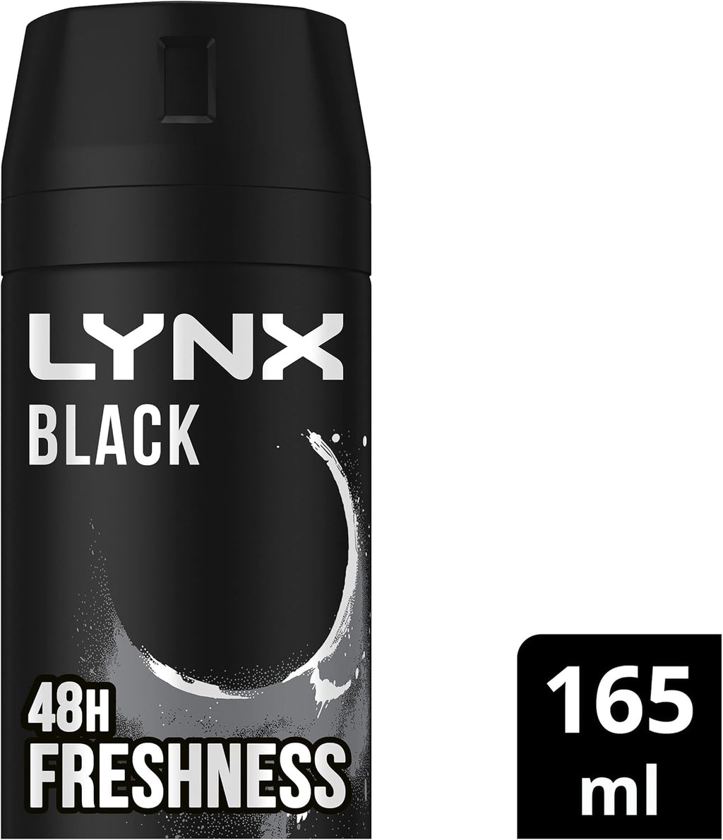 LYNX Black Night Deodorant Body Spray 165 ml (Pack of 3)