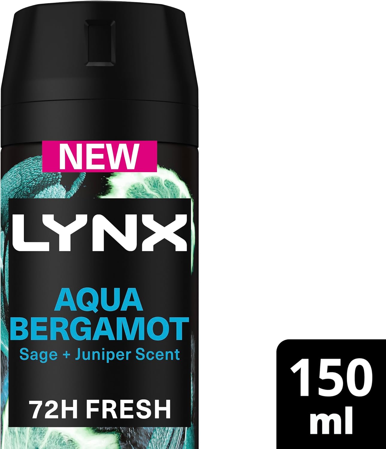 LYNX Fine Fragrance Deodorant ANTIPERSPIRANT AQUA BERGAMOT 150 ML (Pack of 2)