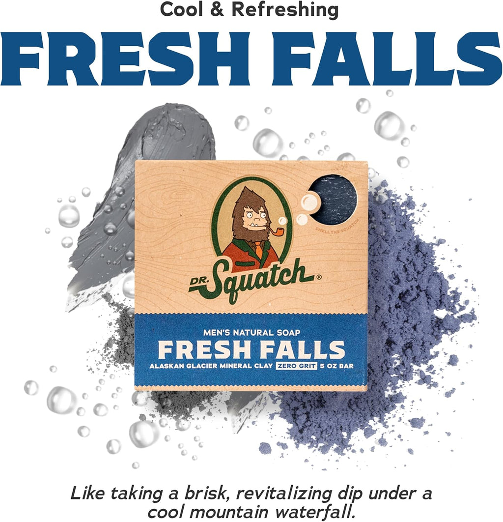 Dr. Squatch Natural Men’s Bar Soap - Cold Process Body Soap Bar with Natural Oils - Gifts for Men - Summer Citrus, Cool Fresh Aloe, Fresh Falls (142g, 3 pack)