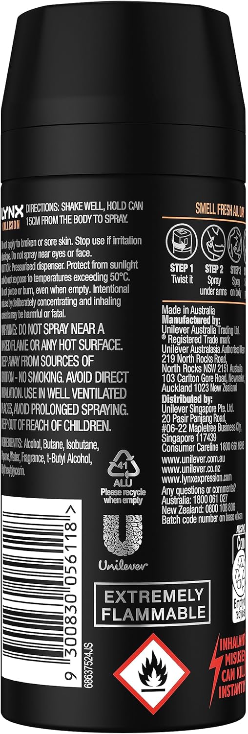 LYNX Africa Deodorant Aerosol Body Spray for Men 165 ML x 4 Pack, 48 hour Fressness, the G.O.A.T. of fragrance