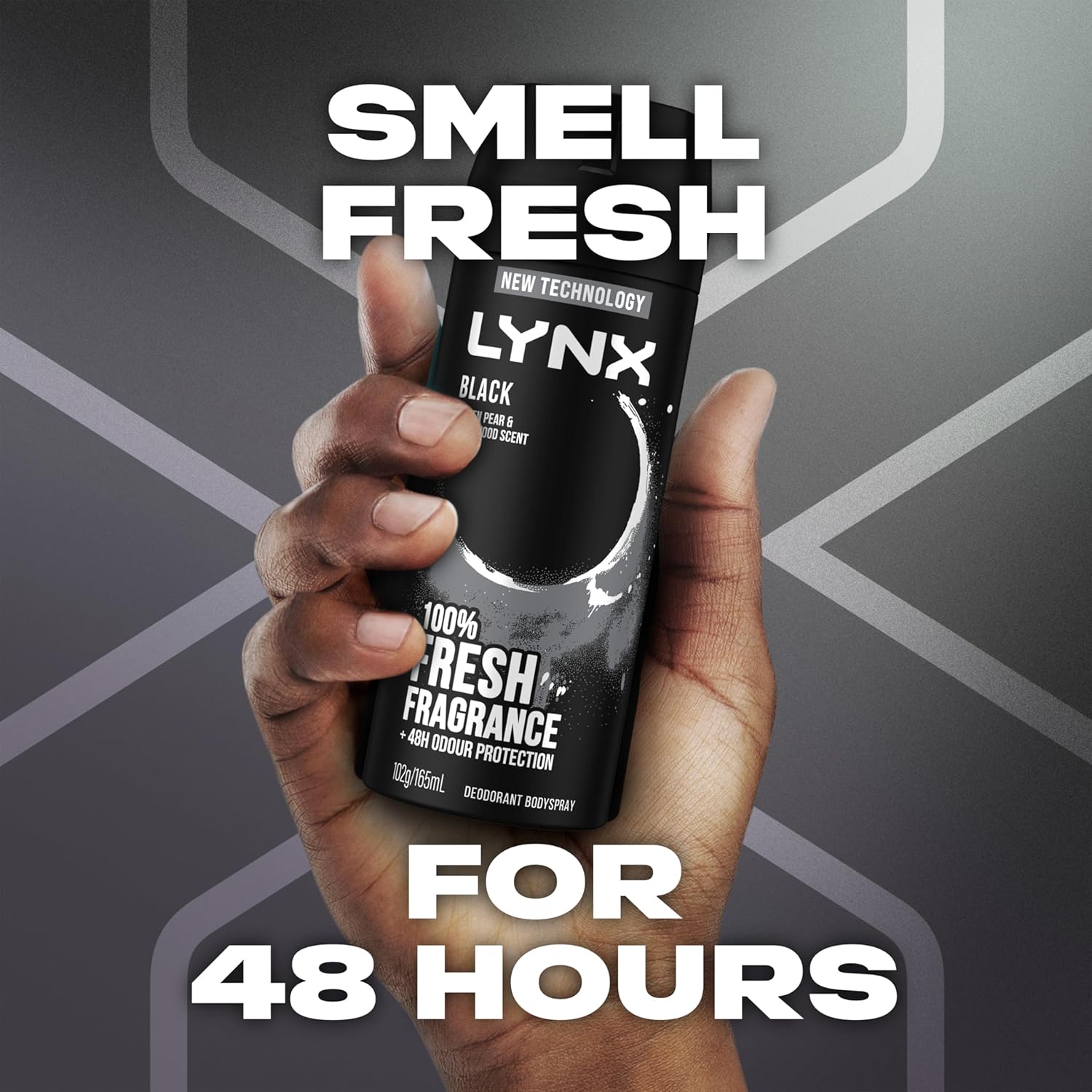 LYNX Black Night Deodorant Body Spray 165 ml (Pack of 3)