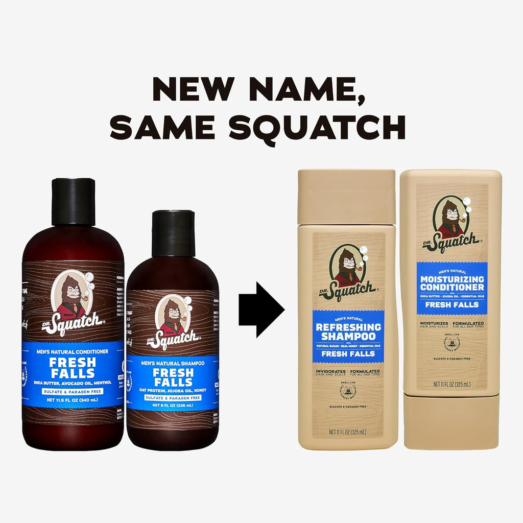 Dr. Squatch Natural Men's Shampoo and Conditioner Set - Healthy, Full Looking Hair - Pine Tar Natural Shampoo and Conditioner for Men (11 fl oz, 2 pack)