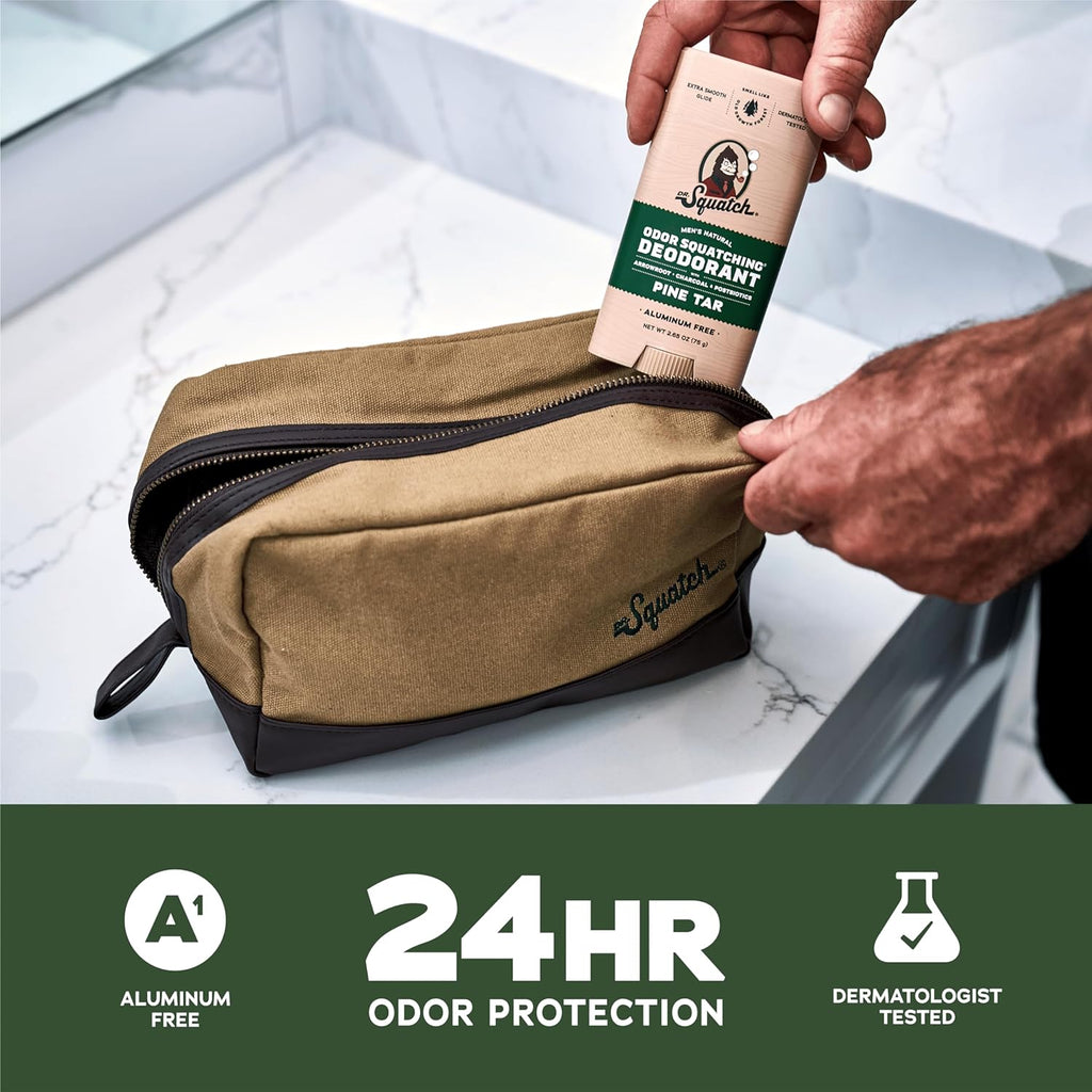 Dr. Squatch Natural Men’s Deodorant – Aluminium Free Natural Deodorant For Men with Charcoal & Postbiotics for 72-Hour Odor Protection – Alpine Sage & Fresh Falls, 75g Stick (2-pack)