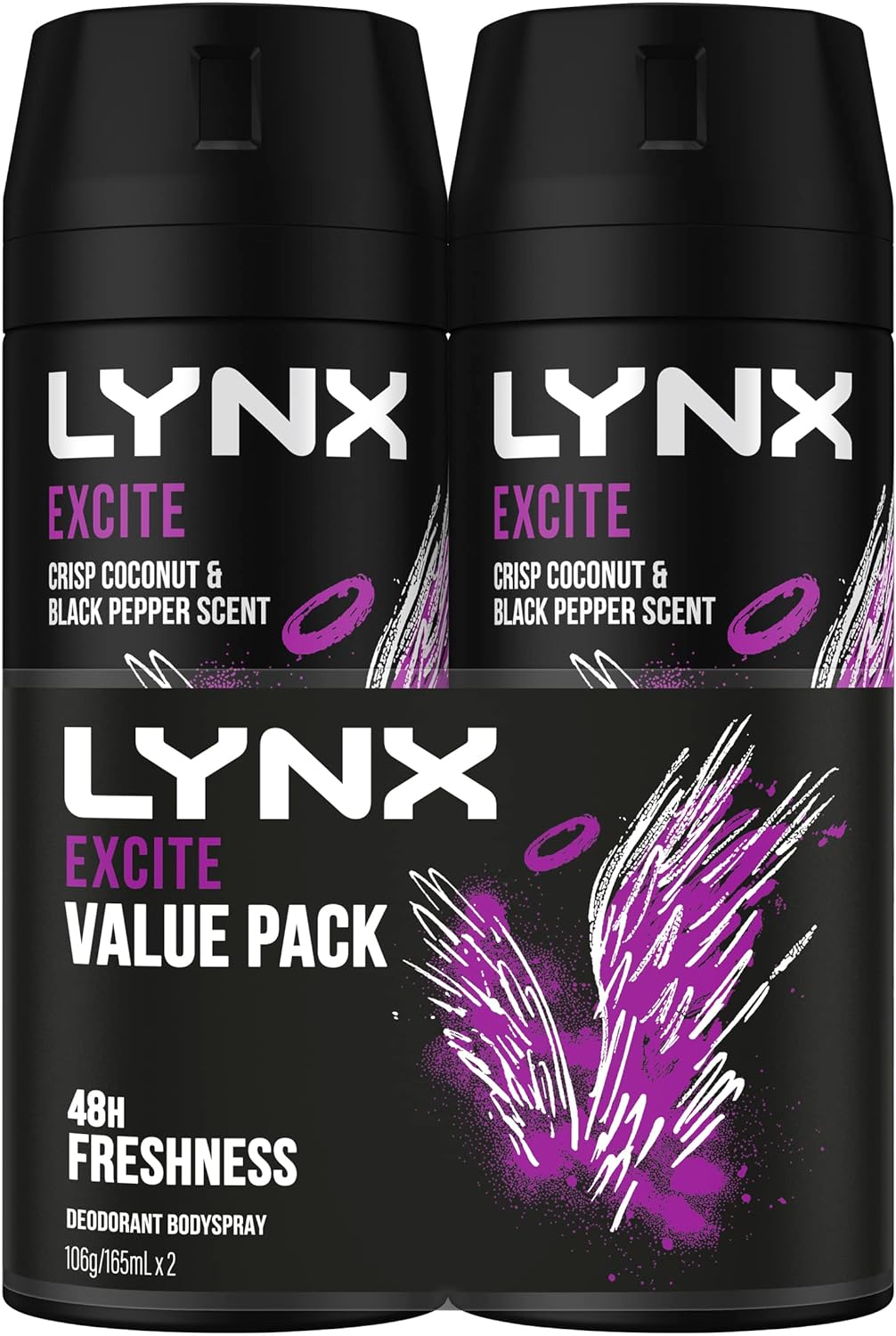 LYNX Africa Deodorant Aerosol Body Spray for Men 165 ML x 4 Pack, 48 hour Fressness, the G.O.A.T. of fragrance