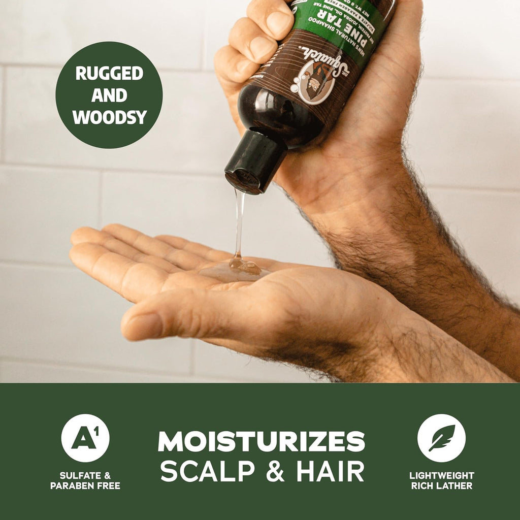 Dr. Squatch Natural Men's Shampoo and Conditioner Set - Healthy, Full Looking Hair - Pine Tar Natural Shampoo and Conditioner for Men (11 fl oz, 2 pack)