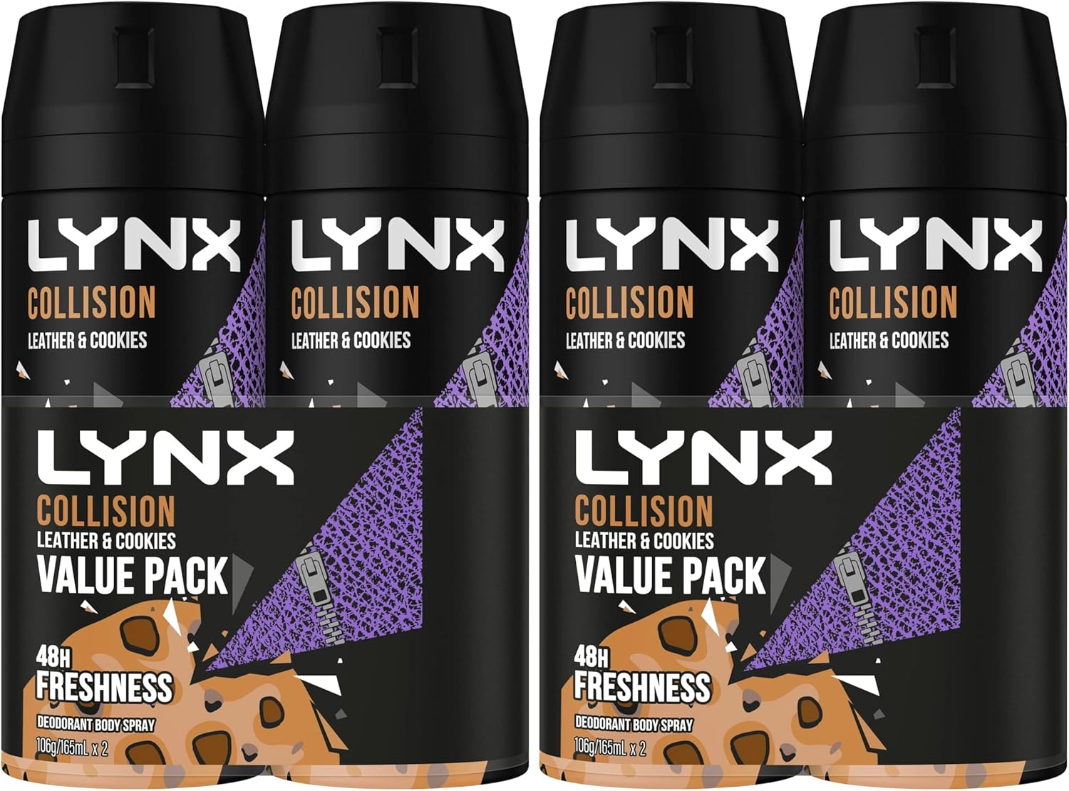 LYNX Africa Deodorant Aerosol Body Spray for Men 165 ML x 4 Pack, 48 hour Fressness, the G.O.A.T. of fragrance