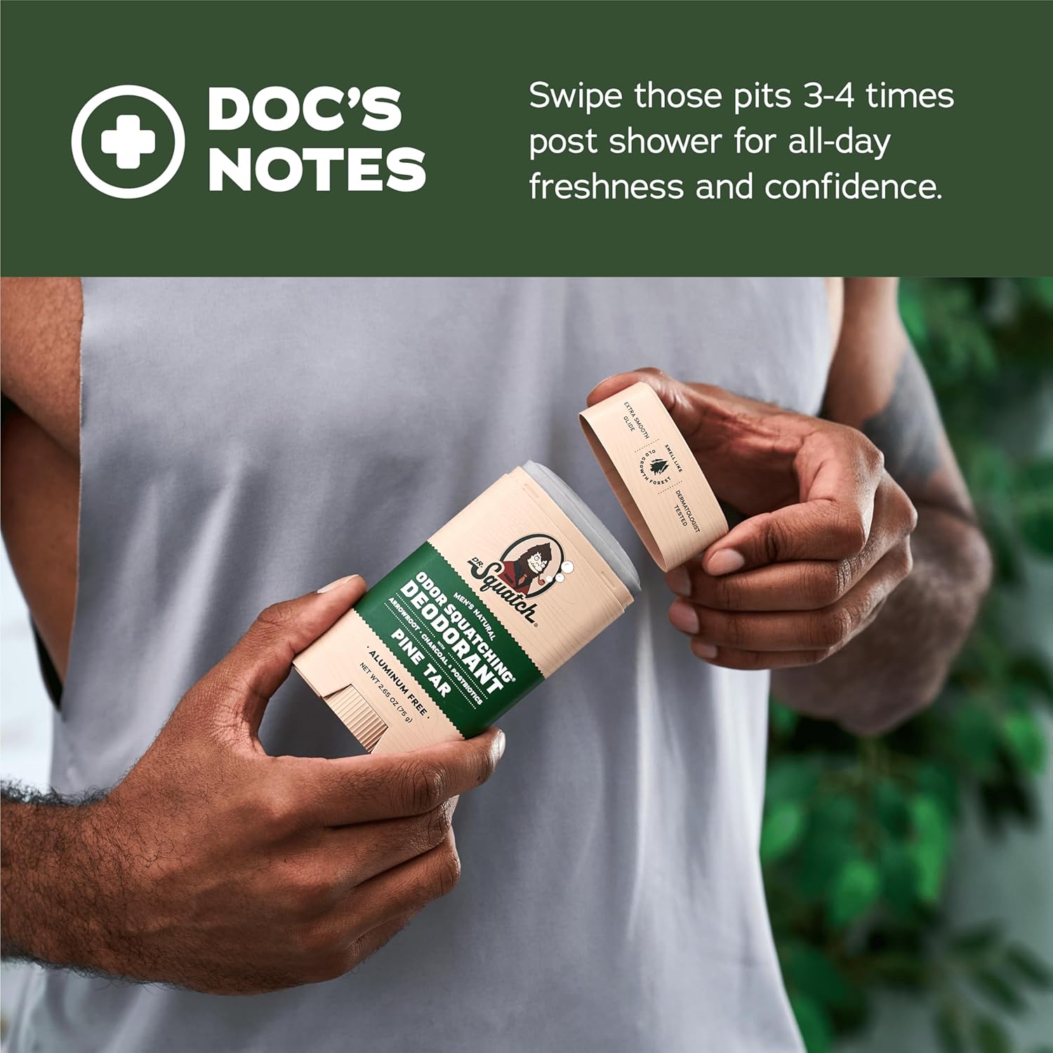 Dr. Squatch Natural Men’s Deodorant – Aluminium Free Natural Deodorant For Men with Charcoal & Postbiotics for 72-Hour Odor Protection – Alpine Sage & Fresh Falls, 75g Stick (2-pack)