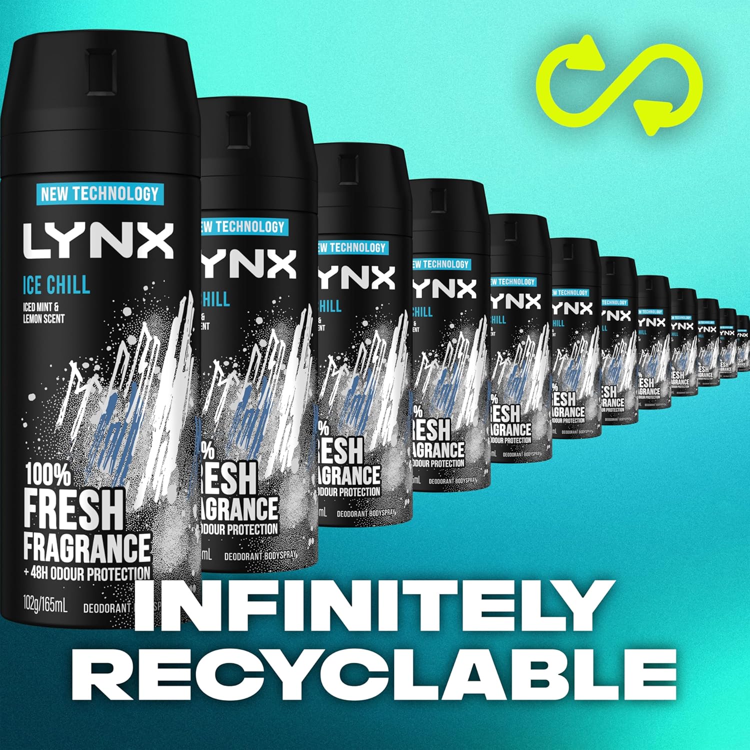 LYNX Black Night Deodorant Body Spray 165 ml (Pack of 3)