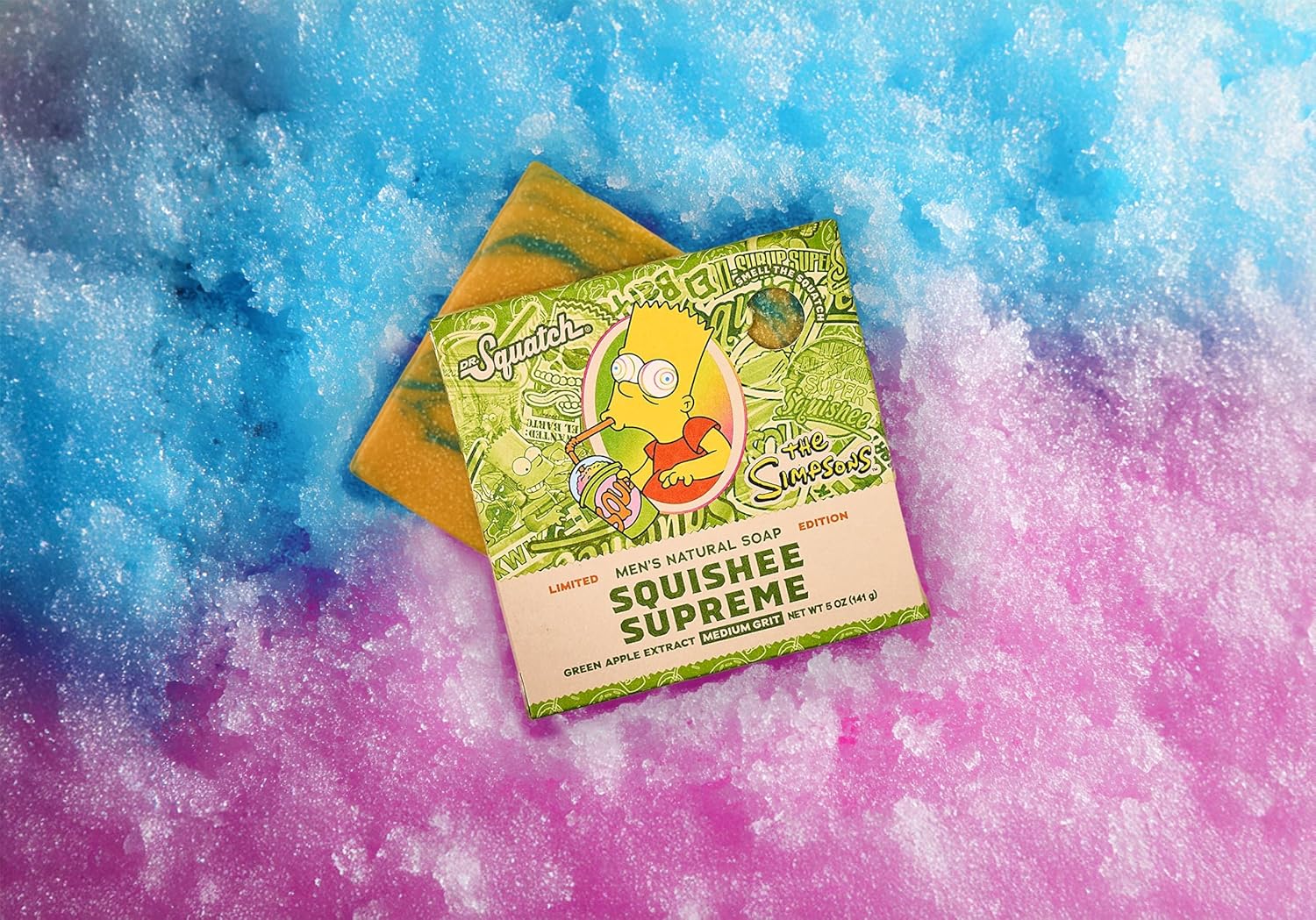 Dr. Squatch Bar Soap for Men – Limited Edition Simpsons – Natural Cold Process Soap with No Harsh Chemicals – Squishee Supreme (5 oz)