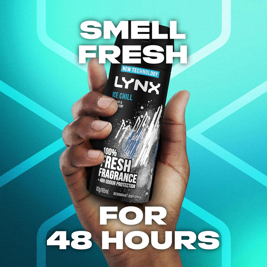 LYNX Black Night Deodorant Body Spray 165 ml (Pack of 3)